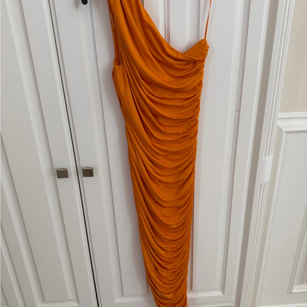 Express One Shoulder Orange Dress